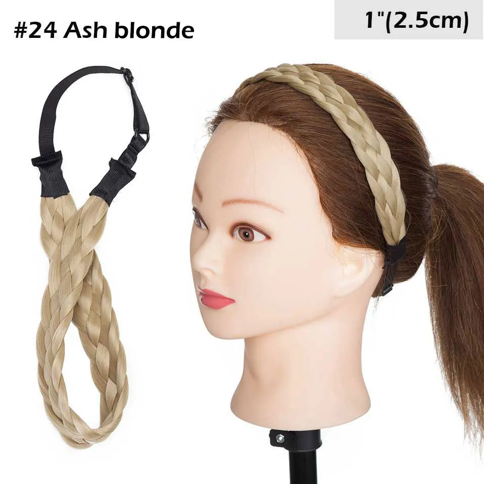 S-noilite, 3 размера, оголовье, косички, волосы с регулируемым поясом, плетеная лента для волос, богемный стиль, Женские синтетические аксессуары для волос - Цвет: M-24