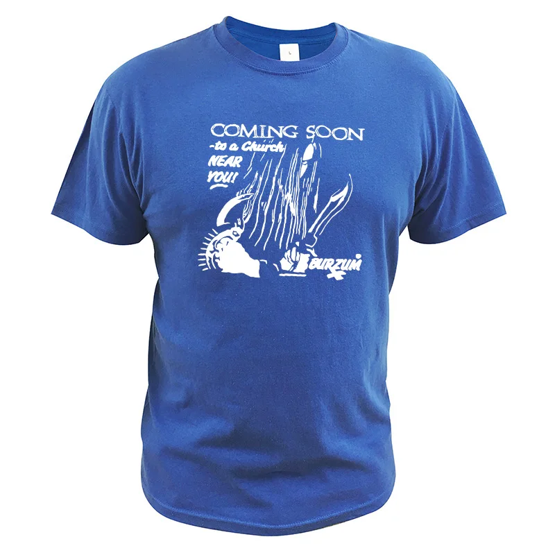Burzum Tshirt Coming To A Church Near You T Shirt Norwegian Black Metal Scene Eu Size 100% Cotton Comfortable Tops | Мужская одежда