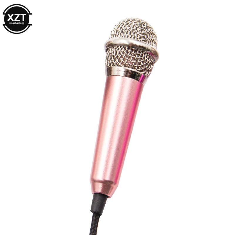 Portable 3.5mm Stereo Studio Mic KTV Karaoke Mini Microphone For Smart Phone Laptop PC Desktop Handheld Audio Microphone 