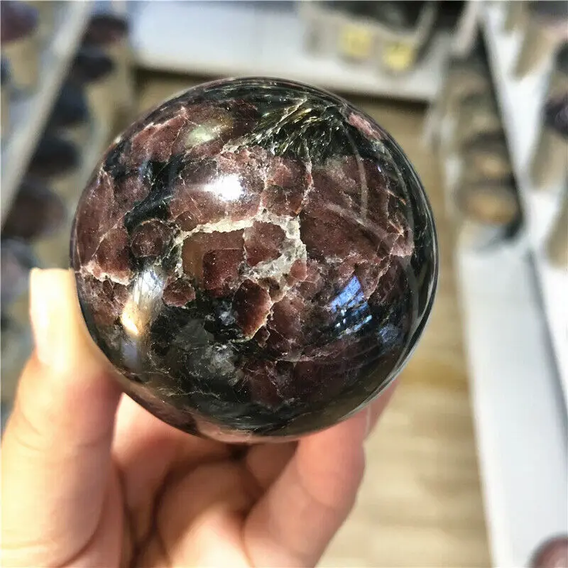 Дропшиппинг 54-58 мм 1 шт с натуральным гранатом кристалльных шариков камень шарики Сферы кварца излечивающая Коллекция подарков натуральный хрустальный шар