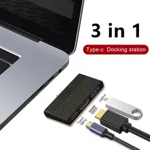 3 в 1 type-C к HDMI+ USB 3,0+ PD type c концентратор док-станция для ноутбука для Macbook Xiaomi huawei samsung USB-c Phone Card Reader