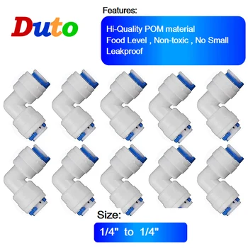 

Free shipping 10PCS Elbow Quick Connector Coupling Fitting 1/4" OD Hose leak-proof BSP Reverse Osmosis System Pipe Connector