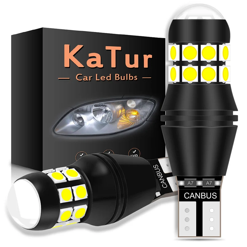 Katur 2000Lm 2Pcs T15 W16W LED Canbus bulbs Super Bright 921 912 Error Free Reverse Light Bulbs Auto Backup Parking Lamps 12V | Автомобили