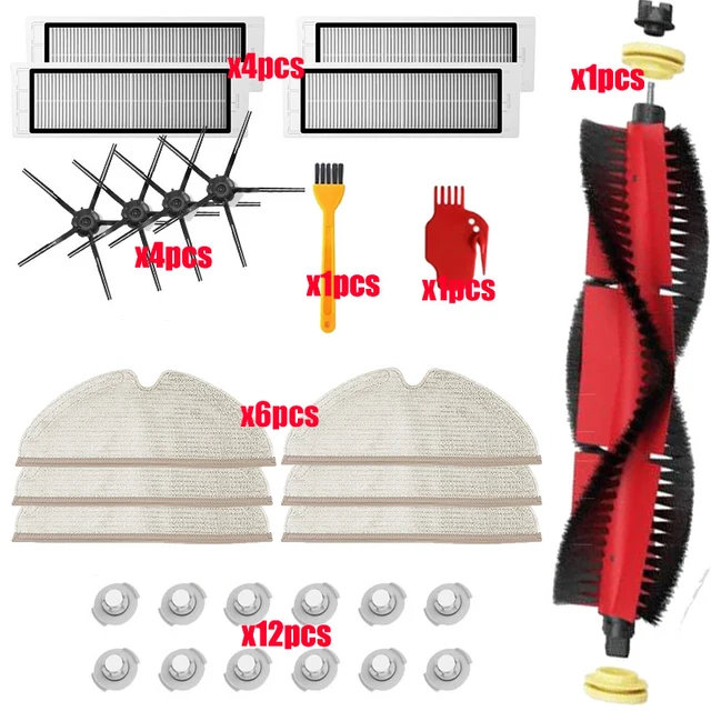 For Xiaomi Roborock S5 Max S6 S50 S51 S55 Vacuum Cleaner Part Accessories HEPA Filter + Side Brush + Main Brush + Mop Cloths Q