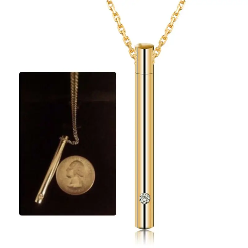 Cylinder Pet Cremation Urn Necklace Stainless Steel Cat Dog Ash Memorial Container Holder Jewelry Memorial Keepsake Pendant