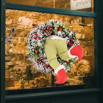

How the Christmas thief Stole Christmas BurlapWreath Christmas Decoration supplies Gift Рождество