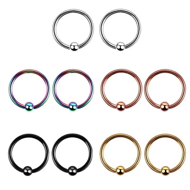2 шт./лот кольца обручи в виде хирургической спирали для губ и бровей пирсинг носа
