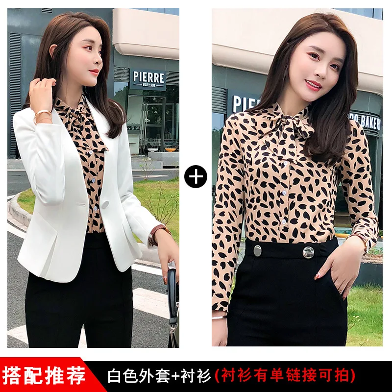 

2018 WOMEN'S Dress Autumn Clothing New Style Wear Cardigan Commuting Long Sleeve Slim Fit White Small Suit Coat Women's Short