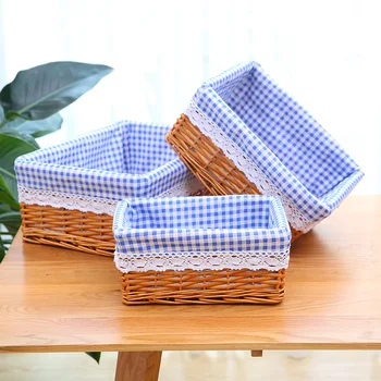 

Accept Basket Rattan Plaited Articles Household Concise Weave Accept Box Cloth Desktop Household A Living Room Glove Box Straw