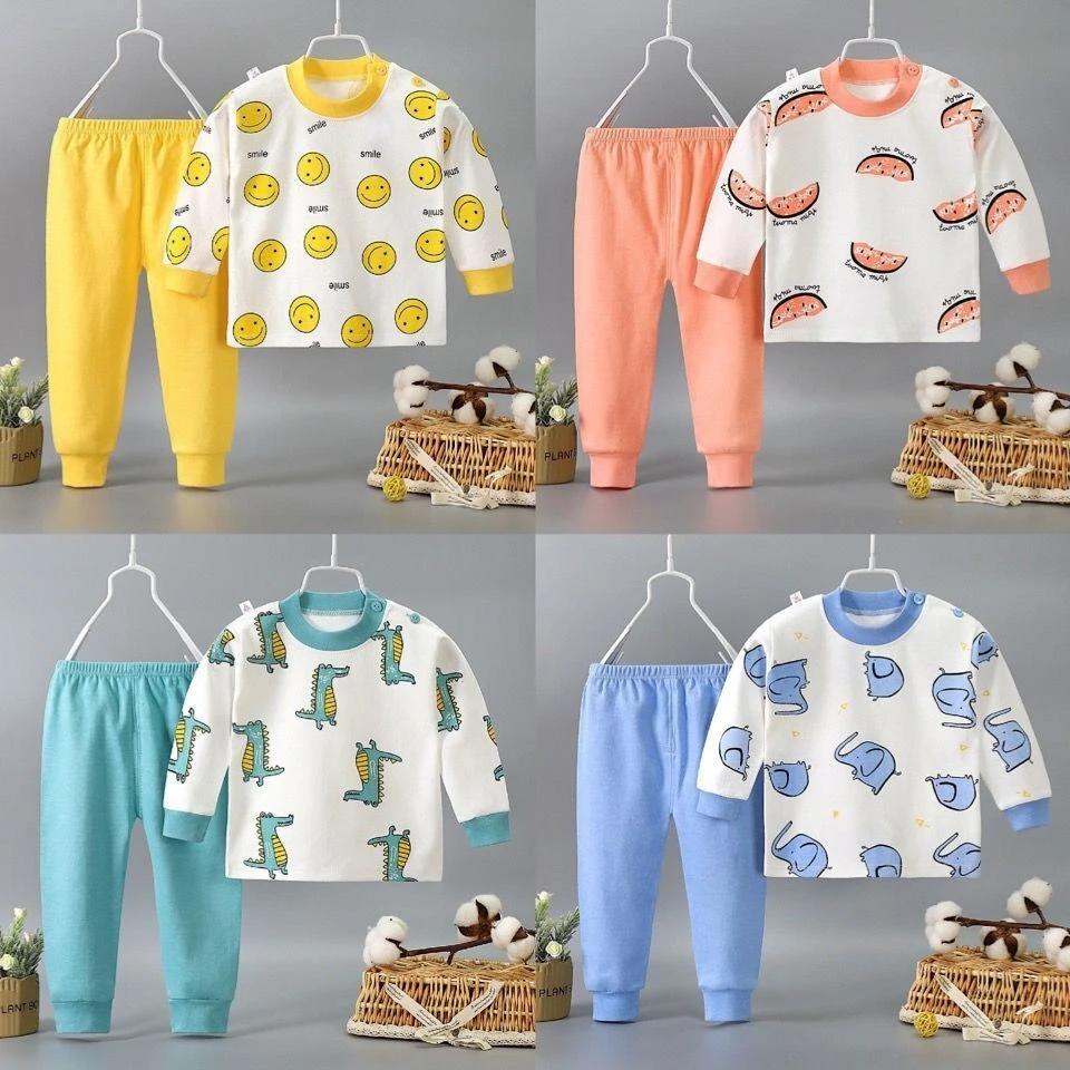 Baby Clothing Sets 2022 Fall/winter New Children's Cotton Underwear Set Baby Boys Long Sleeve Pants 2pcs Toddler Girls Clothes new baby clothing set	