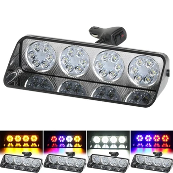 

24 Led Emergency Warning Car Truck Dash Windshield Flash Strobe Light, High Intensity 18 Modes With Suction Cups For Interior Ro