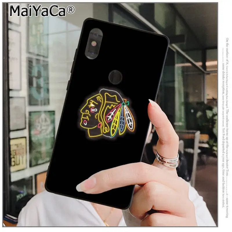 MaiYaCa Chicago Blackhawks мягкий, силиконовый, из ТПУ черный чехол для телефона xiaomi mi 6 8 se note2 3 mi x2 redmi 5 5plus note 4 5 5 Чехол - Цвет: A2