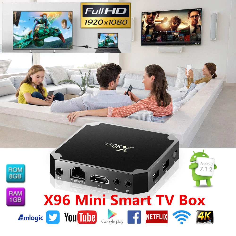 ТВ приставка X96 mini HD Android 9 0 четырехъядерный процессор S905W поддержка 2 4G