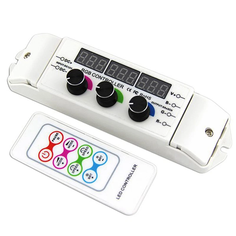 

Bc-354 Cv Rgb Led Controller Rf Wireless Remote Control Knob Rotary Switch Rgb Strip Dimmer 18 Modes