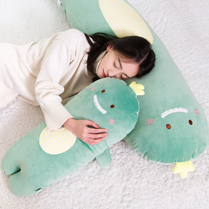 

2019 New Style Animal Long Pillow Cute Dinosaur Pink Pig Panda Hand Warmer Back Cushion Boyfriend Pillow Washable