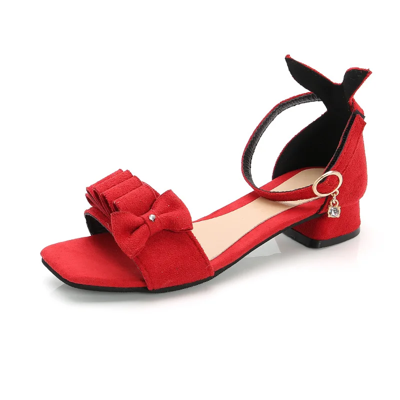 Новинка 2020 сандалии для девочек модная Корейская обувь с бантом на высоком
