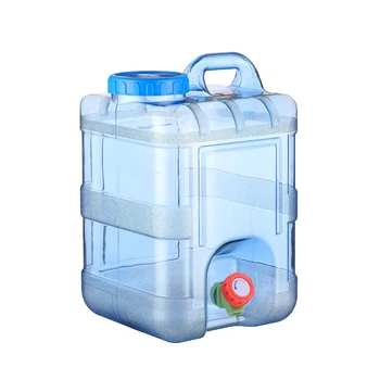 

15L Picnic With Lid Self Driving Food Grade Drinking With Faucet Container Water Bucket Storage Camping Reusable Home Outdoor