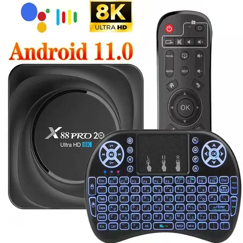 ТВ-приставка X88 PRO 20 Android 11 8 Гб ОЗУ 128 ГБ 4 64 32 Rockchip RK3566 поддержка Youtube X88PRO медиаплеер