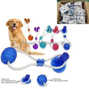 

Interactive fun Pet toy with suction cup dog push toy with TPR ball Pet Tooth Cleaning,Chewing,Playing, IQ Treat Ball Puppy Toys