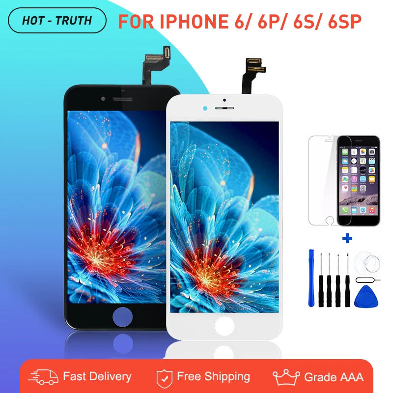 10 шт./лот ЖК дисплей для iPhone 6 6s 6P 6SP дигитайзер сборка Замена полная AAA + Бесплатная