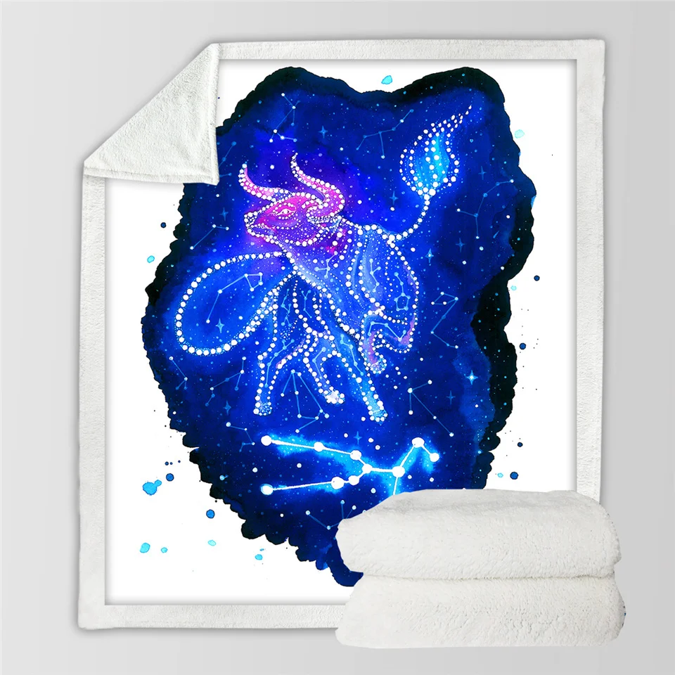 Waage by Pixie холодное искусство шерпа одеяло весы пледы одеяло знаки созвездия плюшевое покрывало галактика звезда пользовательское одеяло