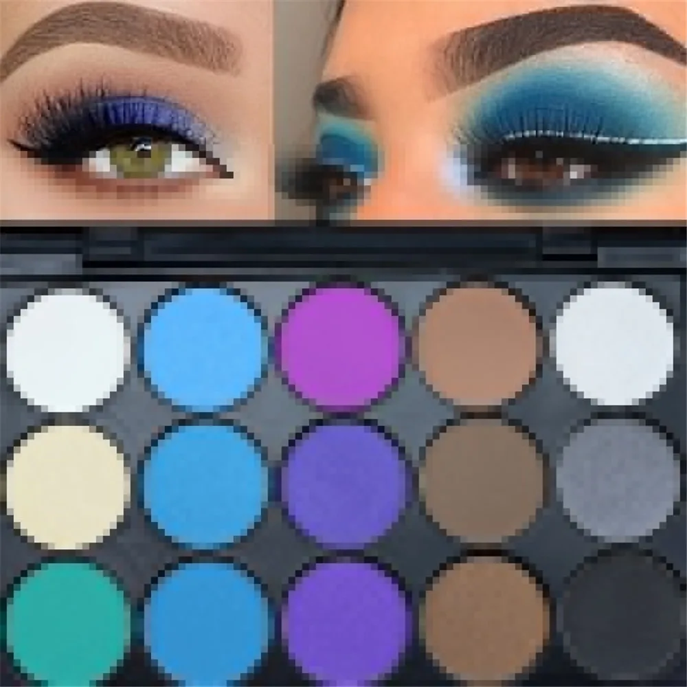 15 Colors Eyeshadow Palette Matte Glitter EyeShadow Diamond Shimmer Eye Primer Luminous Shadow Women Gift Smoky/Warm Color |