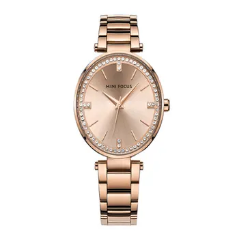 

Elegant Fashionable Women Rhinestone Wrist Watch 30M Water Resistant Lady Stainless Steel Strap Quartz Wrist Watch Best Gift
