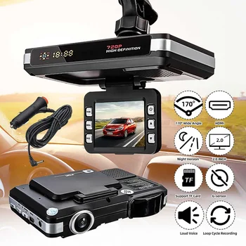 

Car Video DVR Recorder Camera + Radar Laser Speed Detector 2 IN 1 HD Dash Cam English Russian Night Vision G-Sensor Trafic Alert