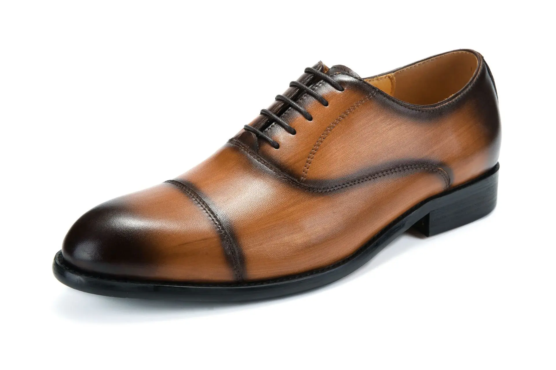 Men's Shoes Three Joint Men's Shoes Polish Retro Tide Shoes Business Fashion British Shoes Bridegroom Wedding Shoes