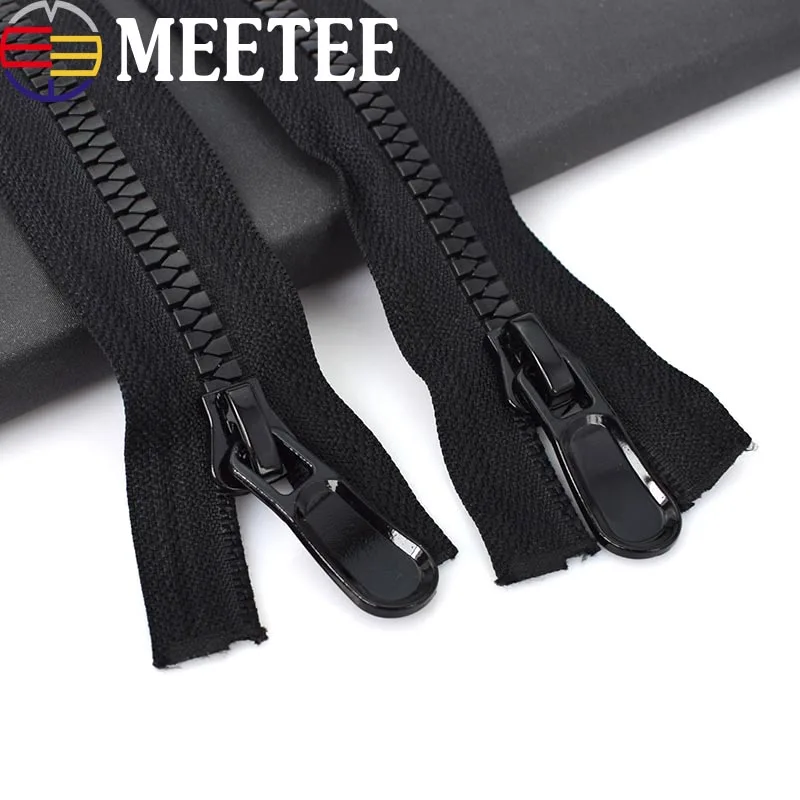 Meetee 8# New Open end Zipper for Jackets Double Sliders Resin Zippers For Sewing Coat Down Accessories DIY Craft KY278|Молнии| |