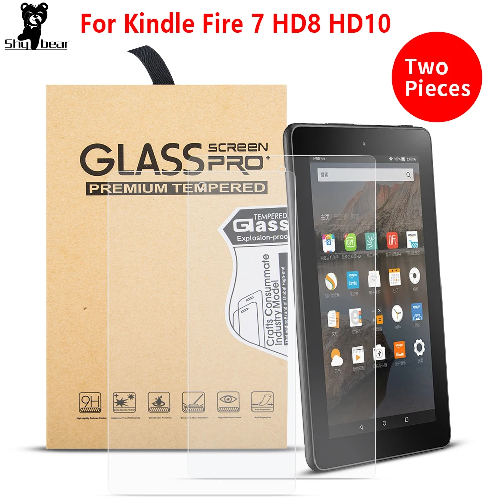 

2PCS/Lot Tempered Glass for Kindle Fire 7 2019 9th generation Screen Protector for 2017/2018 Kindle Fire HD8 HD10 funda
