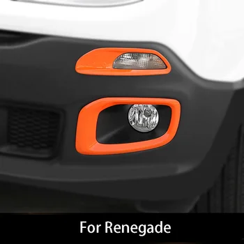 

ABS Front Fog Lights Lamp Foglight Decoration Cover Trim Frame Bezels Sticker for Jeep Renegade 2016-2018 Accessories