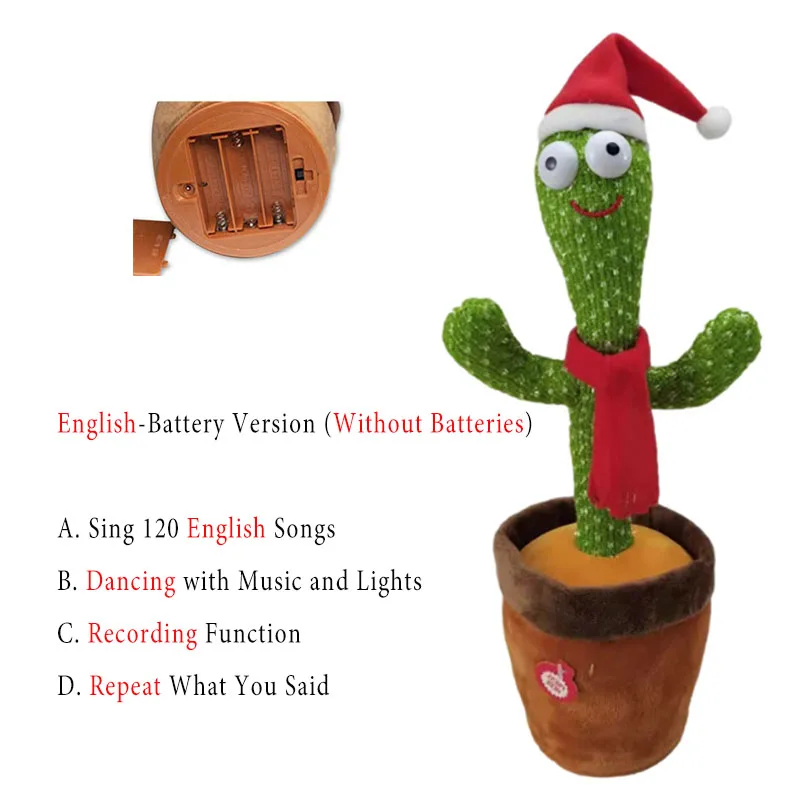 Dancer Cactus For Kids And Talking Captus Dancer Toy Smart Dancing Cactus Plush Toy Singing Dancing Cactus Russian Repeat 