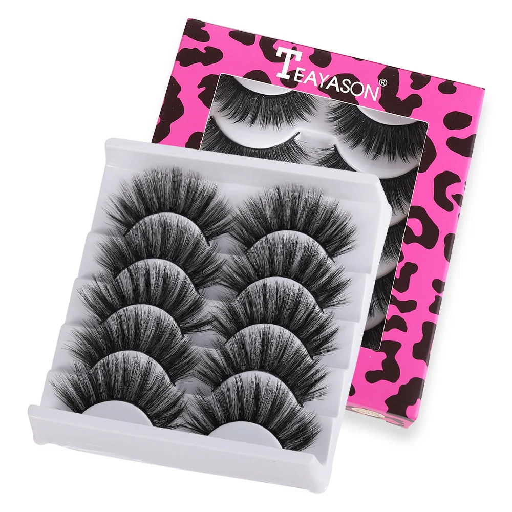 

5 pairs of false eyelashes 3D mink hair soft and thick 5 pairs of eyelashes new growth eyelashes magnetic eyelashes