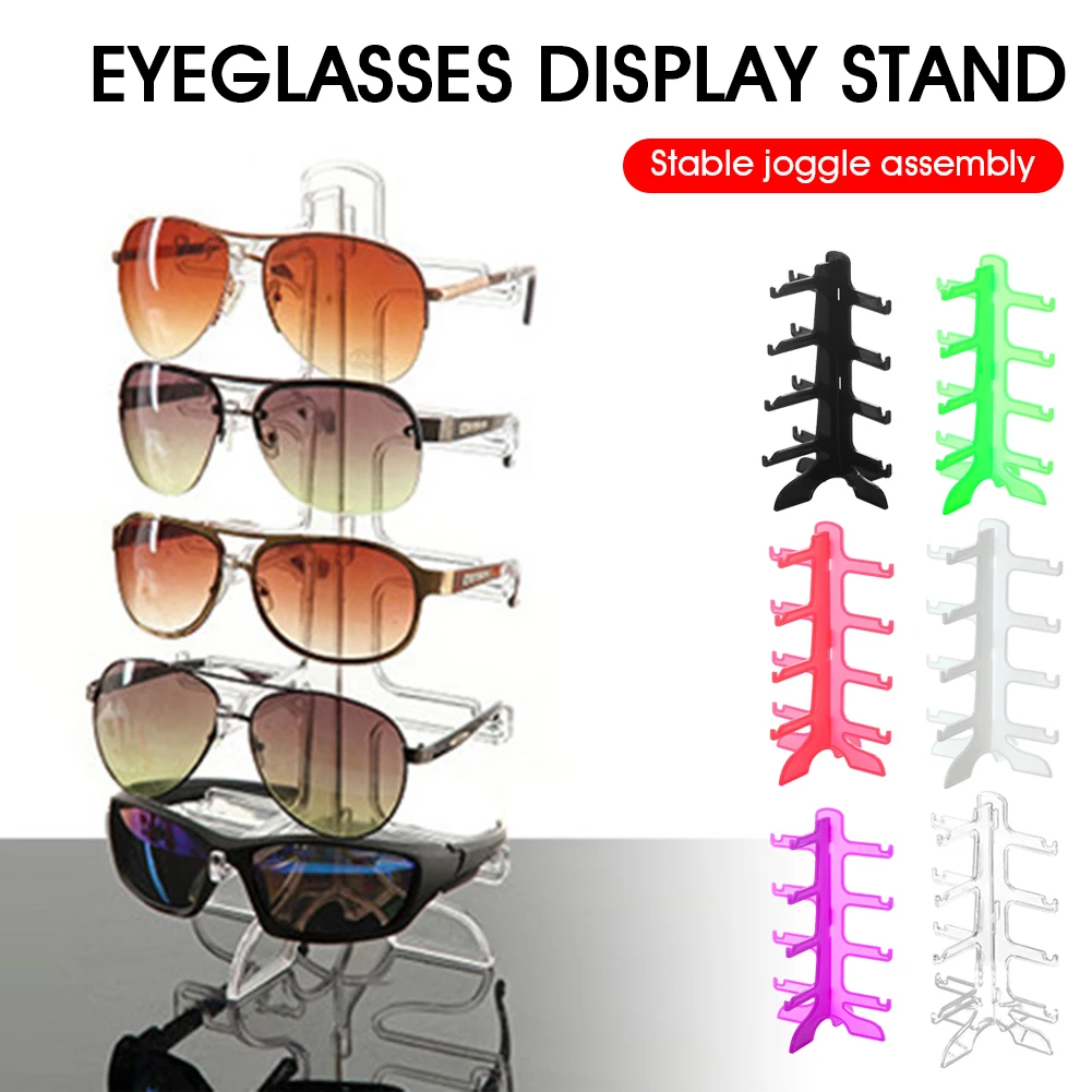 Sun Glasses Eyeglasses plastic Display Stands Shelf Glasses Display Show Stand Holder Rack 4 Pairs Glasses Holder Display Stand european living room flower stands multi layer plastic flower pot shelf balcony floor hanging orchid stand flower pot support