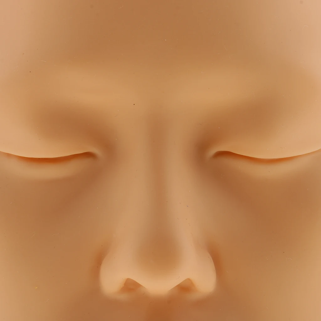 Soft Silicone Cosmetology Massage Eyelash Extension Face Lip Makeup Practice Training Mannequin Head
