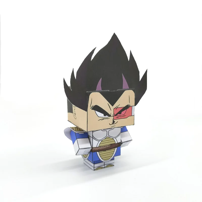 No-glue Dragon Ball Vegeta Складная резка Милая 3D бумажная модель бумажное ремесло Аниме Фигурка DIY Cubee дети взрослые ремесло игрушки CS-049