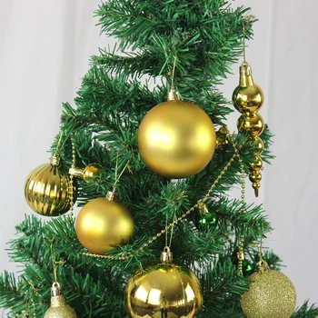 

57Pcs 35*12*26cm Golden Christmas Balls Xmas Tree Glitter Baubles Balls Ornament Decorations Baubles Party Wedding Ornament