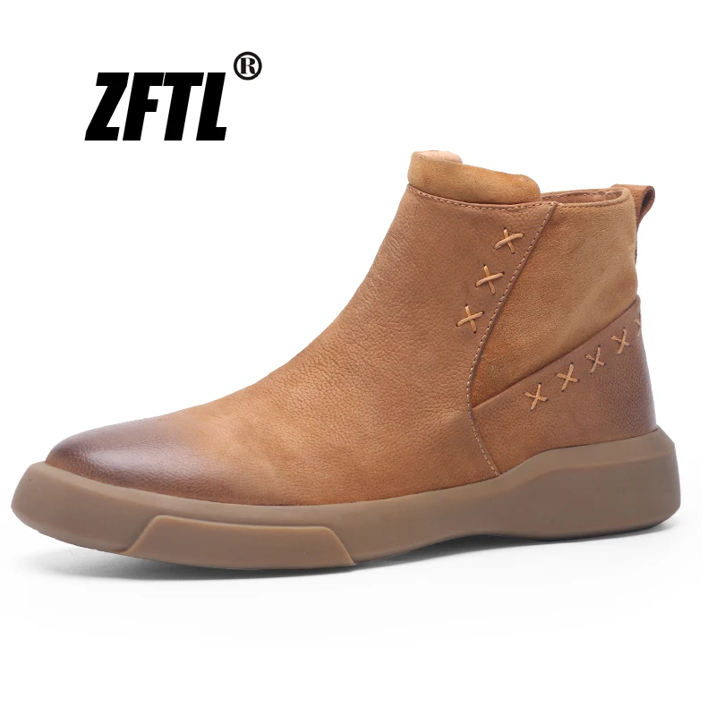 ZFTL NEW men's martins boots men's Genuine Leather big size Man British Style casual shoes Ankle boots male Chelsea boots 170 1