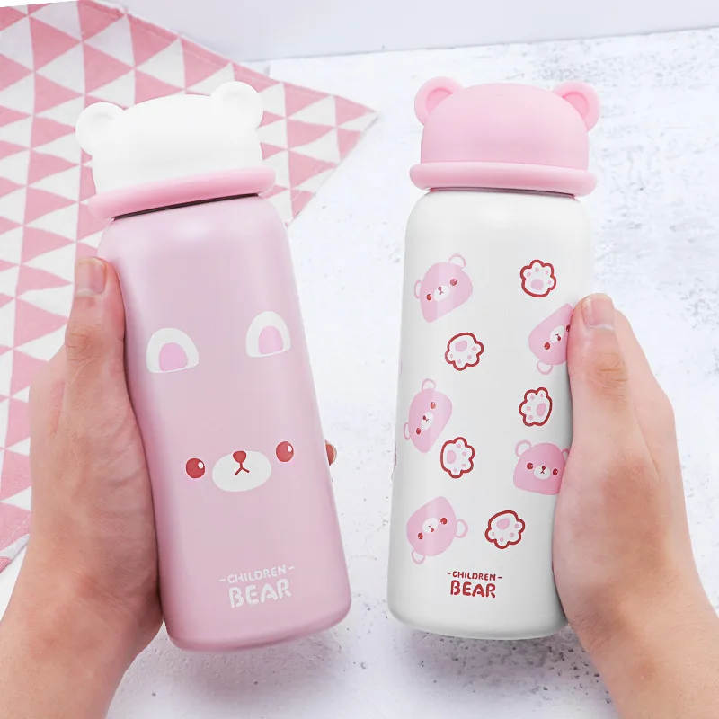 

Cartoon Cute Insulated Stainless Steel Bottle Pink GIRL'S Heart Simple Cup Send Girl'S Gift Valentine's Day Glass