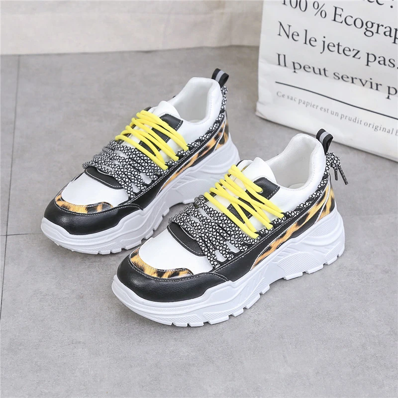 leopard print running trainers