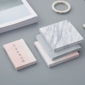 

Creative Marble Color Self Adhesive Memo Pad Stone Style Sticky Notes Bookmark School Office Stationey Trumpet book