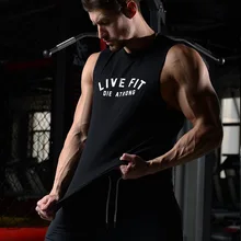 Live Fit спортивный жилет для фитнеса Мужская здоровая красота облегающая эластичная футболка без рукавов чистый хлопок дышащая облегающая Базовая рубашка