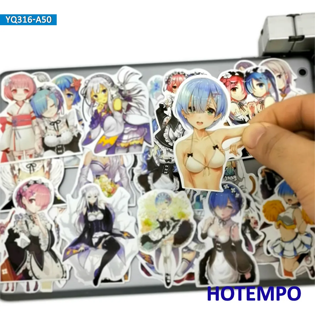 50pcs Life in a different world from zero Cute Anime Stickers for Mobile Phone Laptop Case 2