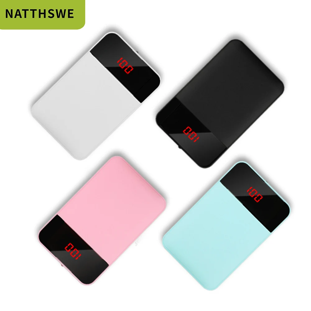 NATTHSWE mi ni 20000 мАч Внешний аккумулятор для iPhone 8 Xiaomi mi внешний аккумулятор зарядное устройство двойной Usb порт внешний аккумулятор
