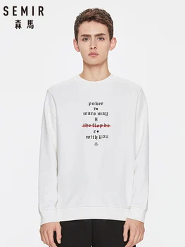 

SEMIR Men Sweatshirt Spring 2020 New o Neck Hedging Long Sleeve hoodies Contrast Color Letter Printing Tops man
