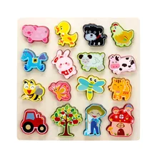 Мультяшная модель животных паззл доска Torvi Куб 3D головоломка мультфильм животных автомобиль паззлы игрушки, детские деревянные развивающие игрушки