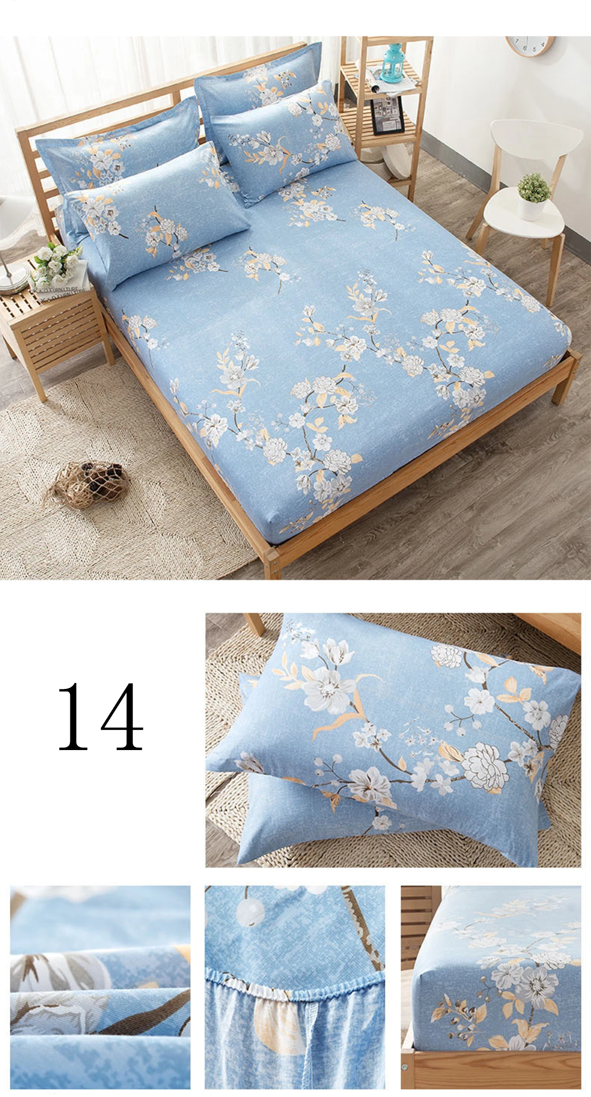 Cartoon Striped Animal Print Bed Mattress Cover Cotton Dustproof Sheets Soft Comfortable Breathable for Hotel Home High Quality