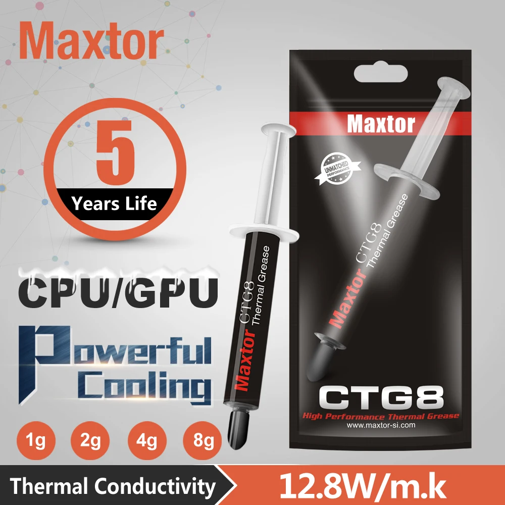 Maxtor CTG8 High Performance Thermal Paste 12.8W/m-k Laptop PC Motherboard Desktop CPU GPU Cooler Pad Phone Heat Sink  Grease