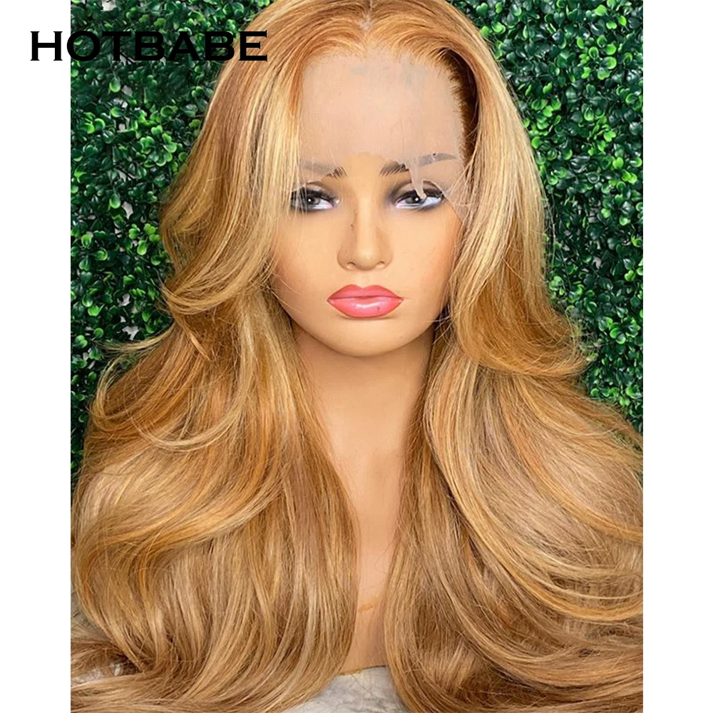 30/27 Honey Blonde Transparent Lace Front Wigs For Women Highlight Body Wave HD Lace Frontal Wigs Colored Human Hair Wig Remy